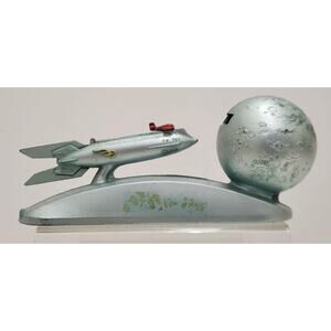 Vtg Strato Rocket Space Ship Xu 232 Coin Bank Cast Mechanical 1950's Duro Mold